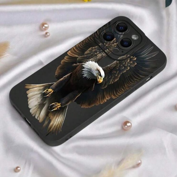 1pc Soaring Eagle Patterned Fashionable, Personalized, Black / iPhone 13 Pro Max - Picture 1 of 3